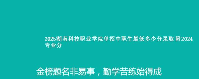 2025湖南科技职业学院单招中职生最低多少分录取 附2024专业分