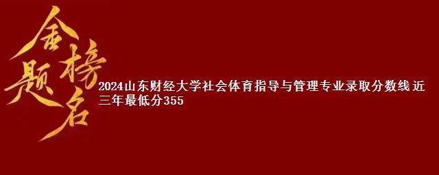 2024山东财经大学社会体育指导与管理专业录取分数线 近三年最低分355