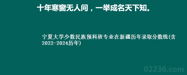 宁夏大学少数民族预科班专业在新疆历年录取分数线(含2022-2024历年)