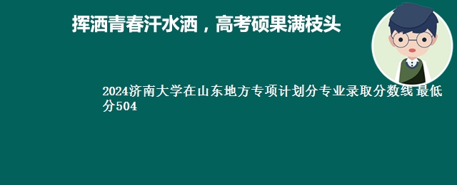 2024济南大学在山东地方专项计划分专业录取分数线 最低分504