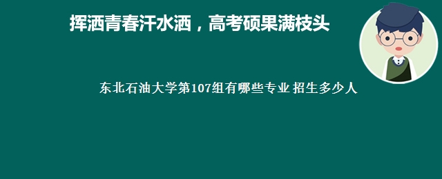 东北石油大学第107组有哪些专业 招生多少人