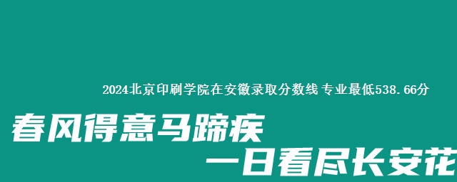 2024北京印刷学院在安徽录取分数线 专业最低538.66分