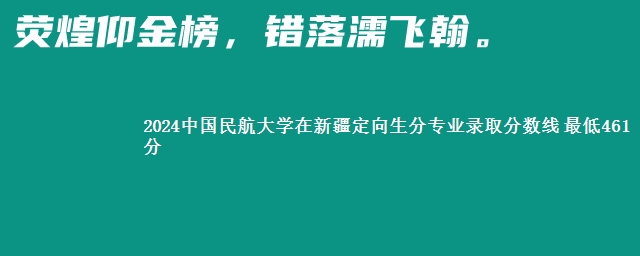 2024中国民航大学在新疆定向生分专业录取分数线 最低461分