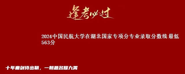 2024中国民航大学在湖北国家专项分专业录取分数线 最低563分