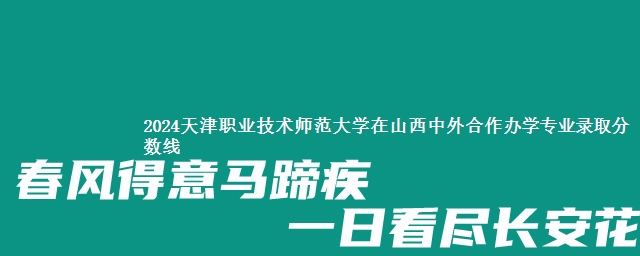 2024天津职业技术师范大学在山西中外合作办学专业录取分数线