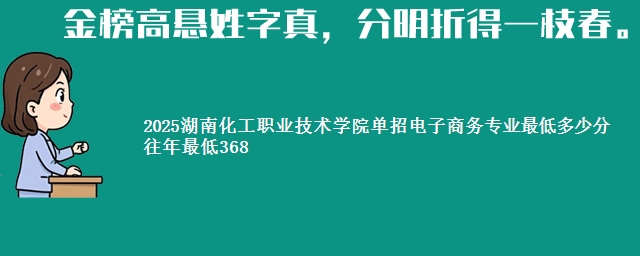 2025湖南化工职业技术学院单招电子商务专业最低多少分 往年最低368