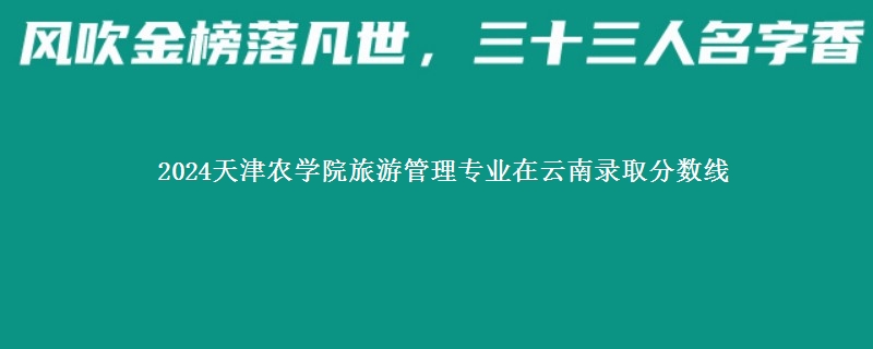 2024天津农学院旅游管理专业在云南录取分数线