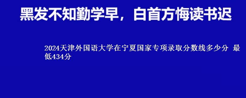 2024天津外国语大学在宁夏国家专项录取分数线多少分 最低434分