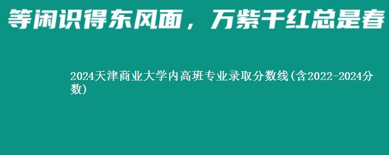 2024天津商业大学内高班专业录取分数线(含2022-2024分数)