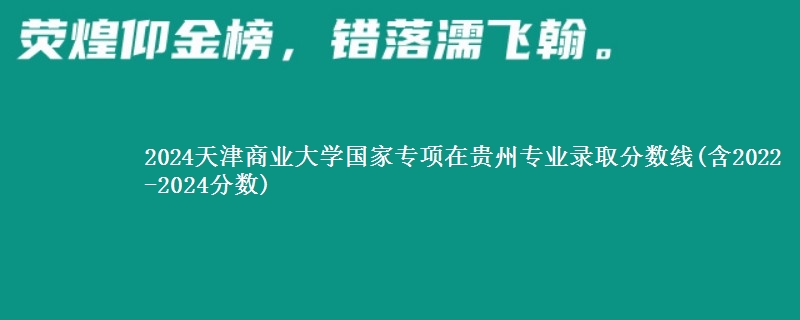 2024天津商业大学国家专项在贵州专业录取分数线(含2022-2024分数)