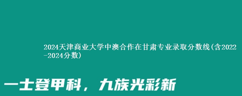 2024天津商业大学中澳合作在甘肃专业录取分数线(含2022-2024分数)