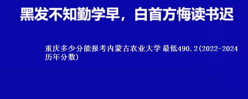 重庆多少分能报考内蒙古农业大学 最低490.2(2022-2024历年分数)