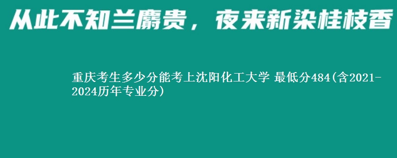 重庆考生多少分能考上沈阳化工大学 最低分484(含2021-2024历年专业分)