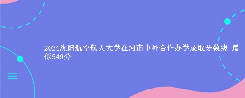 2024沈阳航空航天大学在河南中外合作办学录取分数线 最低549分