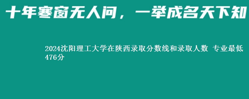 2024沈阳理工大学在陕西录取分数线和录取人数 专业最低476分