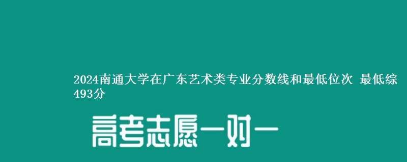 2024南通大学在广东艺术类专业分数线和最低位次 最低综493分