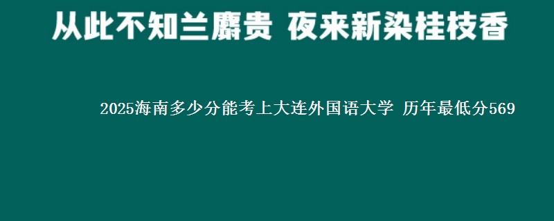 2025海南多少分能考上大连外国语大学 历年最低分569