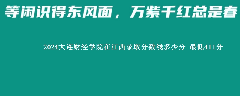 2024大连财经学院在江西最低分和最低位次 最低411分