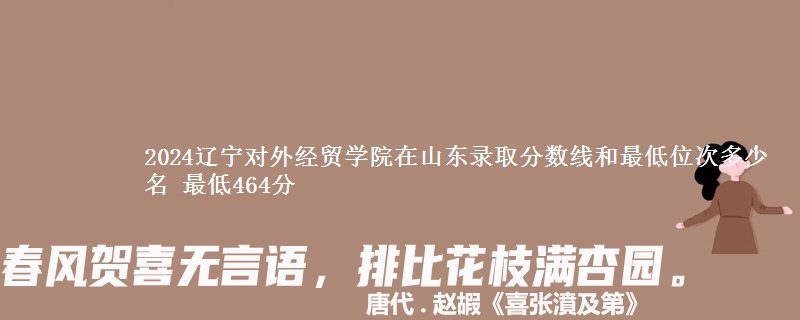 2024辽宁对外经贸学院在山东录取分数线和最低位次多少名 最低464分