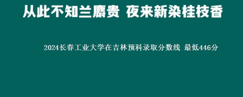 2024长春工业大学在吉林预科录取分数线 最低446分