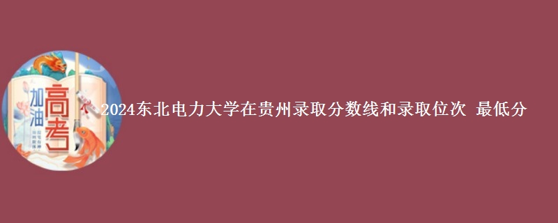 2024东北电力大学在贵州录取分数线和录取位次 最低分