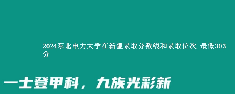 2024东北电力大学在新疆录取分数线和录取位次 最低303分