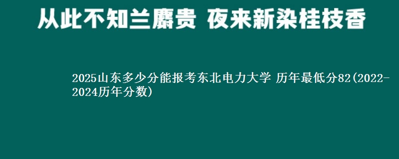 2025山东多少分能报考东北电力大学 历年最低532分(2022-2024历年分数)