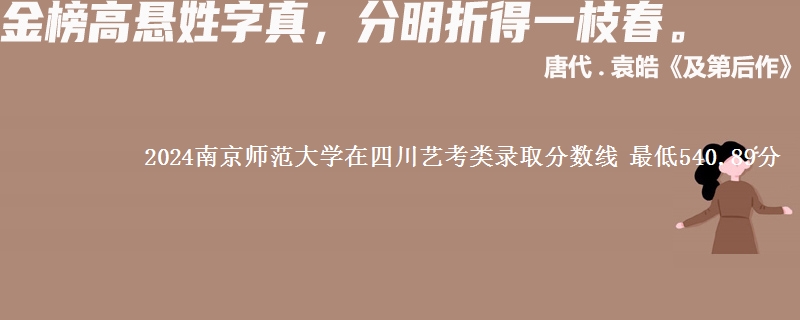 2024南京师范大学在四川艺考类录取分数线 最低540.89分