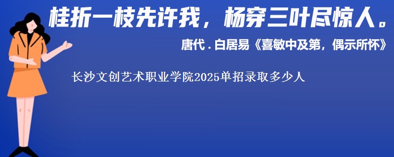 长沙文创艺术职业学院2025单招录取多少人