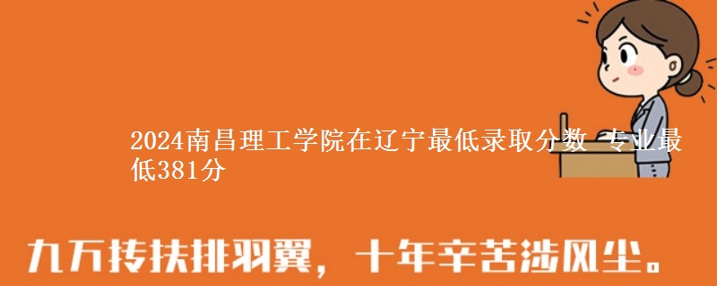 2024南昌理工学院在辽宁最低录取分数 专业最低381分