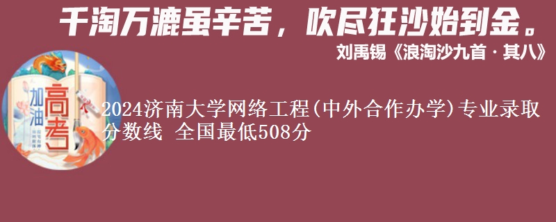 2024济南大学网络工程(中外合作办学)专业录取分数线 全国最低508分