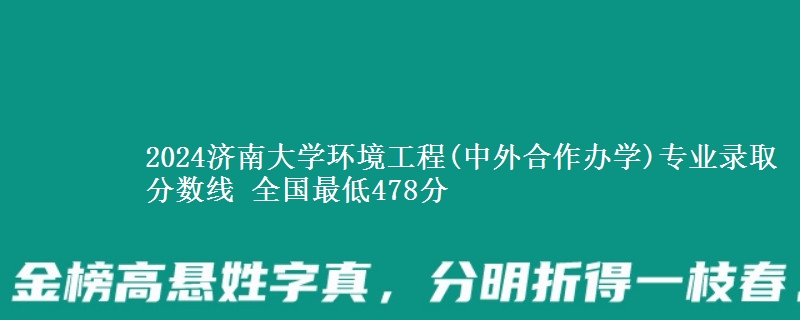 2024济南大学环境工程(中外合作办学)专业录取分数线 全国最低478分