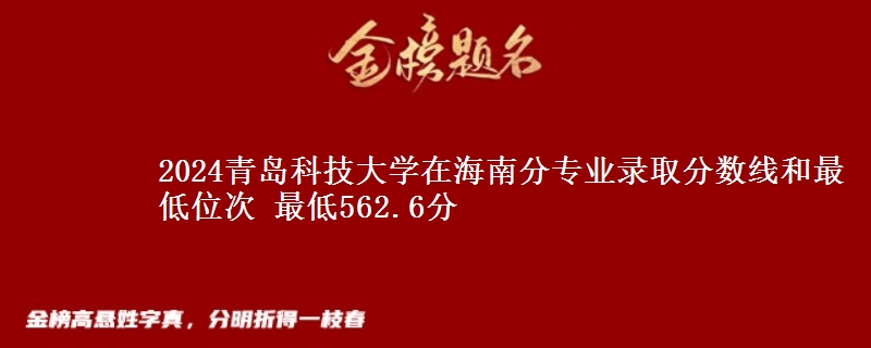 2024青岛科技大学在海南分专业录取分数线和最低位次 最低562.6分