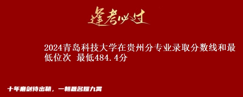 2024青岛科技大学在贵州分专业录取分数线和最低位次 最低484.4分