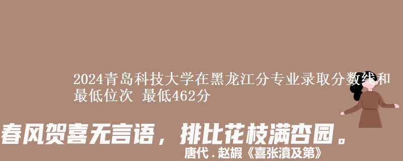 2024青岛科技大学在黑龙江分专业录取分数线和最低位次 最低462分