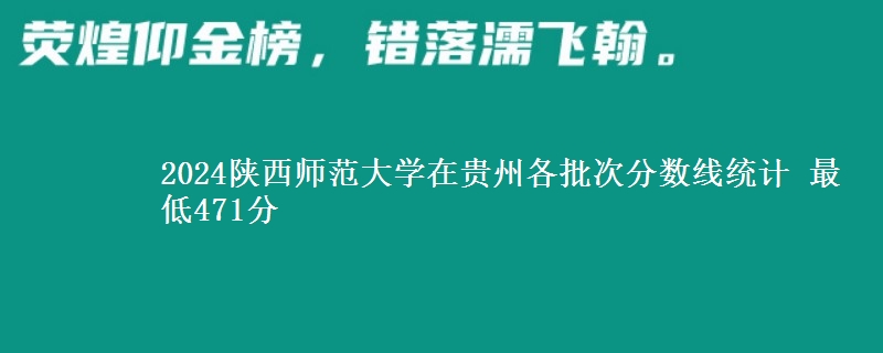 2024陕西师范大学在贵州各批次分数线统计 最低471分