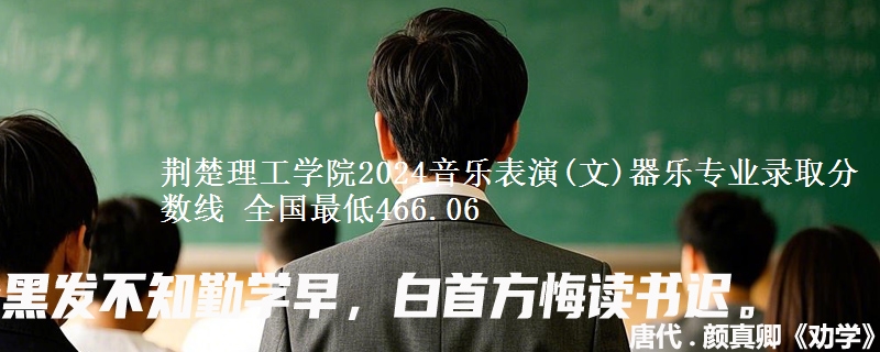 荆楚理工学院2024音乐表演(文)器乐专业录取分数线 全国最低466.06