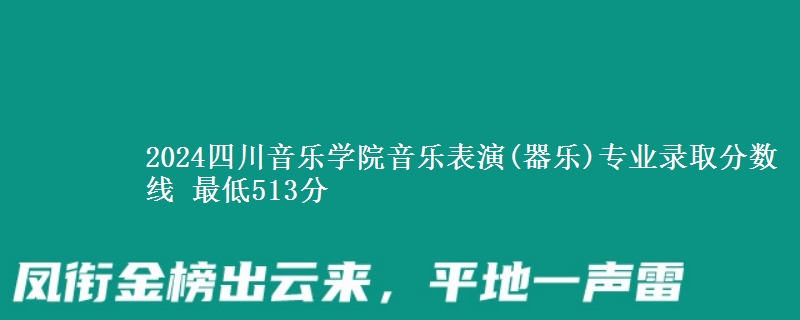 2024四川音乐学院音乐表演(器乐)专业录取分数线 最低513分