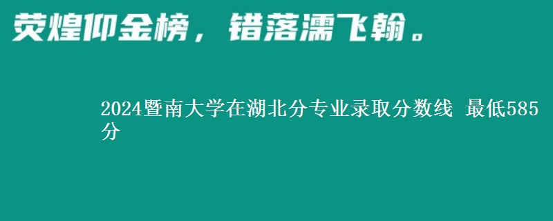 2024暨南大学在湖北分专业录取分数线 最低585分