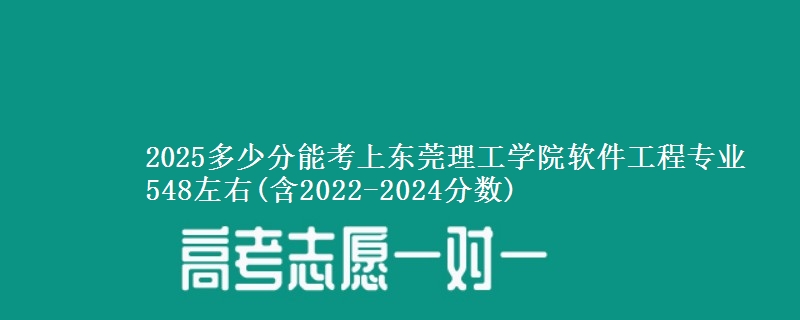 2025多少分能考上东莞理工学院软件工程专业 548左右(含2022-2024分数)