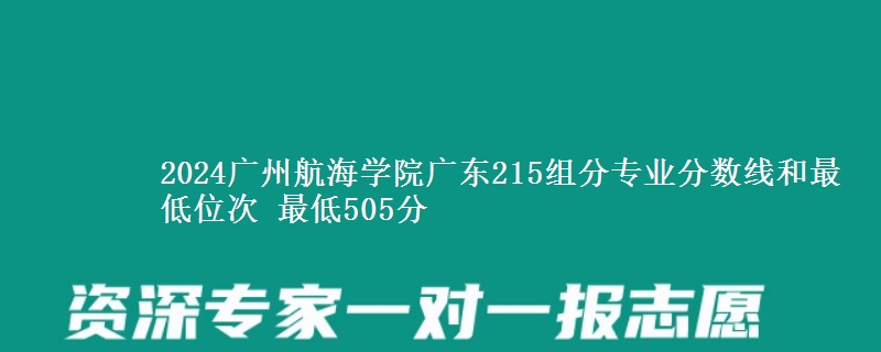 2024广州航海学院广东215组分专业分数线和最低位次 最低505分