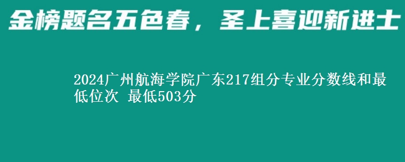 2024广州航海学院广东217组分专业分数线和最低位次 最低503分