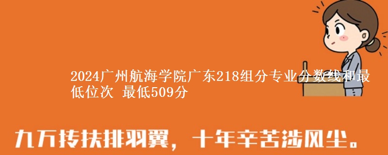 2024广州航海学院广东218组分专业分数线和最低位次 最低509分