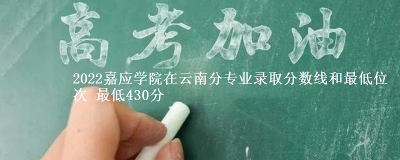 2022嘉应学院在云南分专业录取分数线和最低位次 最低430分