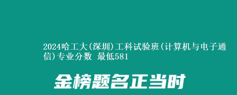 2024哈工大(深圳)工科试验班(计算机与电子通信)专业分数 最低581