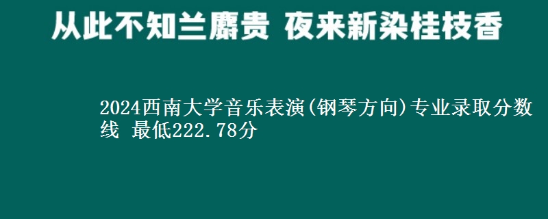 2024西南大学音乐表演(钢琴方向)专业分数线 最低222.78分