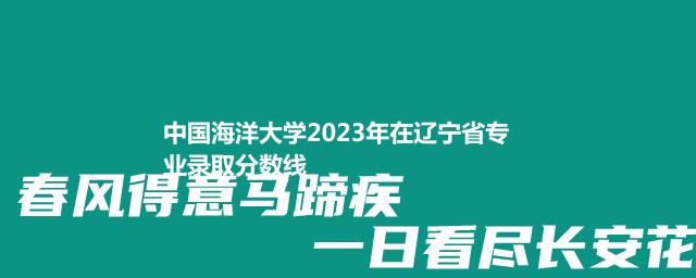 中国海洋大学2024中外合作办学在辽宁最低录取分数线