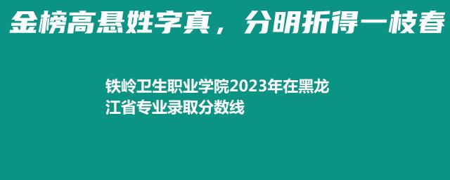 铁岭卫生职业学院2023年在黑龙江省专业录取分数线