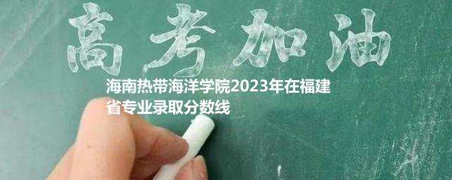 海南热带海洋学院2024艺术类在福建专业最低录取分数线