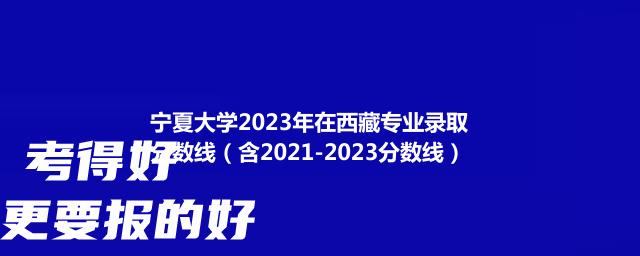 宁夏大学2023年在西藏专业录取分数线（含2021-2023分数线）